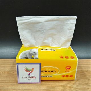 Thùng 30 bịch giấy rút lụa Media Mart 300 tờ/3 lớp bỏ túi - Giấy rút loại 1 giá sỉ