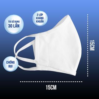 Combo 5 khẩu trang vải dệt kim TUTO5 thời trang 2 lớp trắng/đen người lớn kháng khuẩn, khử mùi, tái sử dụng 30 lần Nhật