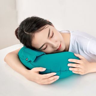 Gối Chữ U Tự Bơm Hơi, Gối Chữ U Văn Phòng, Du Lịch ( Tự bơm hơi bằng tay, gấp gọn,