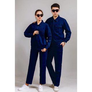 Quần Áo Jean Bảo Hộ Wash Mềm, Chuẩn Vải Điện Lực Độ dày 14Oz Nút Đồng Nhận Gắn LOGO