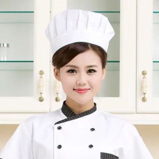 Mũ đầu bếp phục vụ nhà hàng khách sạn có 3 màu đỏ đen và trắng