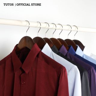 Áo sơ mi đen ngắn tay TUTO5 thời trang nam Slimfit phi bóng trơn Hàn quốc phong cách, sành điệu, dễ phối đồ