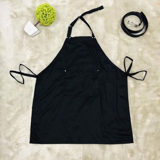 Tạp dề đồng phục cho Nam tạp dề phục vụ cao cấp yêm đen ĐÍNH NÚT