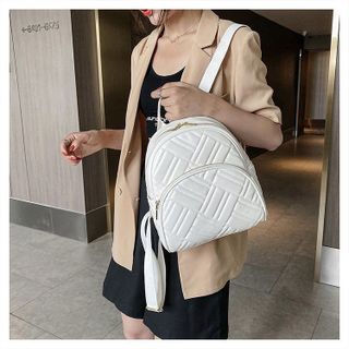 BALO NỮ MINI DA HỌA TIẾT SỌC CHÉO VÒNG CUNG AS22238 - TRÙM SỈ VN