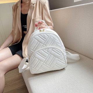 BALO NỮ MINI DA HỌA TIẾT SỌC CHÉO VÒNG CUNG AS22238 - TRÙM SỈ VN