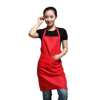 Tạp dề yếm trơn màu đỏ dành cho phục vụ cao cấp
