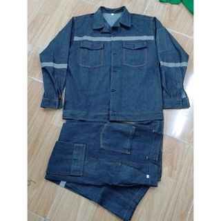 Quần Áo Jean Golden Bamboo Wash Mềm Kiểu Điện Lực, Gắn Phản Quang Ngực,Tay,Chân Nhận In ấn tem nhãn logo theo yêu cầu