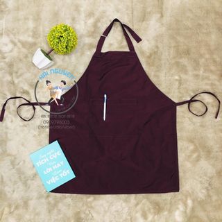 Tạp dề chống thấm nước tuyệt đối yếm đỏ đô 2 da