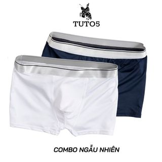 Combo 2 quần lót boxer xịp đùi nam TUTO5 thun lạnh cotton cao cấp kháng khuẩn trơn basic trắng/đen/xám ghi BX01 giá sỉ