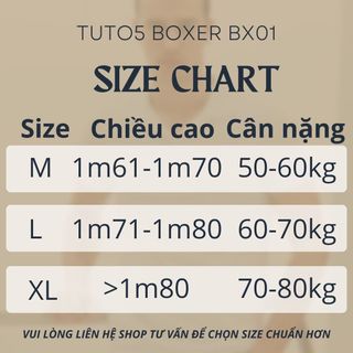 Combo 2 quần lót boxer xịp đùi nam TUTO5 thun lạnh cotton cao cấp kháng khuẩn trơn basic trắng/đen/xám ghi BX01