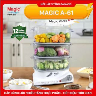 "SỐC: Nồi Hấp Thực Phẩm Magic Korea A61 Dung Tích 10.5 Lít- 3 Tầng Hấp Riêng Biệt Bảo Hành 12 Tháng Chính Hãng giá sỉ
