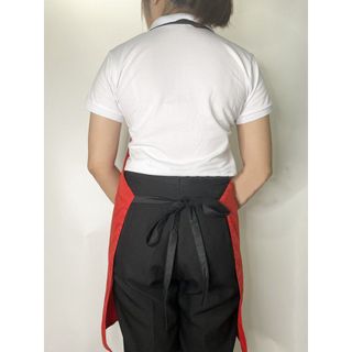 Tạp dề pha chế yếm đỏ phối đen cao cấp dành cho phục vụ cả Nam và Nữ