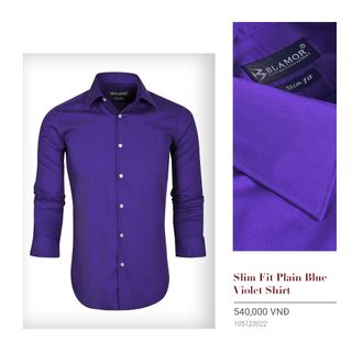 Áo sơ mi tím nam TUTO5 Menswear công sở trơn dài tay cao cấp Slim fit Lilac Shirt chống nhăn phong cách 105123022 giá sỉ