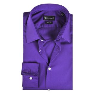 Áo sơ mi tím nam TUTO5 Menswear công sở trơn dài tay cao cấp Slim fit Lilac Shirt chống nhăn phong cách 105123022