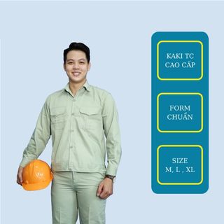 Quần áo bảo hộ lao động Golden Bamboo chất vải kaki đồng phục cơ khí nam chất vải KAKI TC không xù lông và phai màu