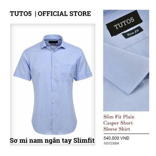 Áo sơ mi ngắn tay nam TUTO5 Menswear công sở trơn cotton cao cấp chống nhăn xanh Navy Slim fit mát mẻ, lịch lãm 10572300