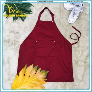 TẠP DỀ YẾM ĐÍNH NÚT MÀU ĐỎ ĐÔ CỰC HOT