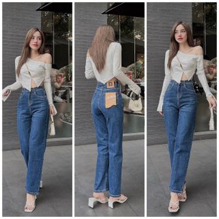 Jean nữ thun ống xuông  cao cấp , hàng hotred , chuẩn thương hiệu