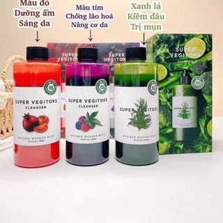 ✔👉🌿🥕🥒🥝SUPER VEGITOKS CLEANSER - SỮA RỬA MẶT THẢI ĐỘC DA CHIẾT XUẤT TỪ RAU CỦ THIÊN NHIÊN🌿🥕🥒 3 IN 1