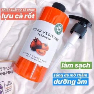 ✔👉🌿🥕🥒🥝SUPER VEGITOKS CLEANSER - SỮA RỬA MẶT THẢI ĐỘC DA CHIẾT XUẤT TỪ RAU CỦ THIÊN NHIÊN🌿🥕🥒 3 IN 1