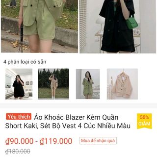 Set bộ vest.Áo khoác blazer kèm theo quần short kaki áo 4 - xanh bơ cúc