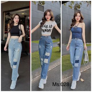 Jean nữ cô tông ống ôm rách  cao cấp , hàng hotred , chuẩn thương hiệu