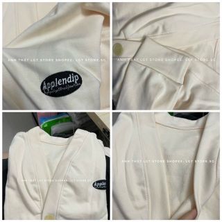 Áo Cardigan nỉ Unisex form rộng - áo khoác nỉ bông dài tay cổ tròn năng động logo thêu
