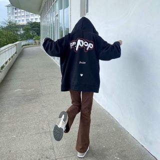 Áo khoác Zip POPO Chất Vải Nỉ Bông Form Rộng Unison