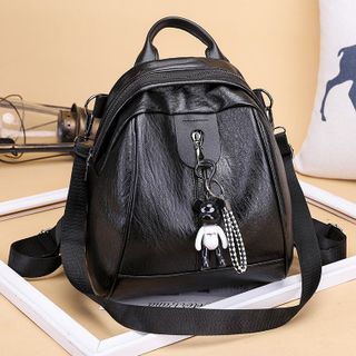 BALO NỮ MINI CAO CẤP DA ĐEN ĐA NGĂN KÈM KHÓA GẤU BEARICK AS21039 - TRÙM SỈ VN