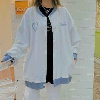 Áo khoác cardigan nam nữ thêu tim Hàn Quốc 20 inch, áo khoác nhẹ unisex thời trang
