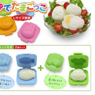 Set 2 khuôn tạo hình cơm, trứng, làm bánh cho bé ăn dặm ngon miệng hình gấu và thỏ chất nhựa cao cấp nhập khẩu từ Nhật Bản