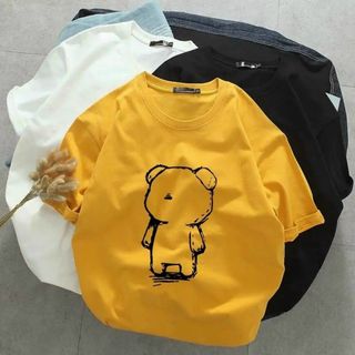 Áo thun nữ cổ tròn tay ngắn form vừa vải thun cotton dày dặn in hình gấu dễ thương thời trang hot hit xịn sò giá gốc tận xưởng hàng sẵn số lượng lớn