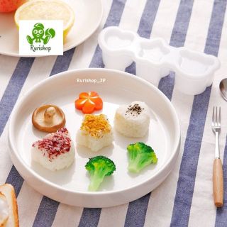 Bộ 3 khuôn tạo hình cơm, trứng nhựa trong hãng Inomata nhập khẩu Nhật Bản