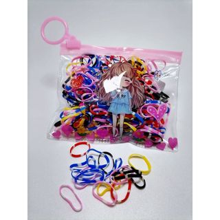 PVN44957 Combo Túi 100 Dây Chun Nịt Buộc Tóc Đơn Giản Mix Nhiều Màu Cho Bé Gái