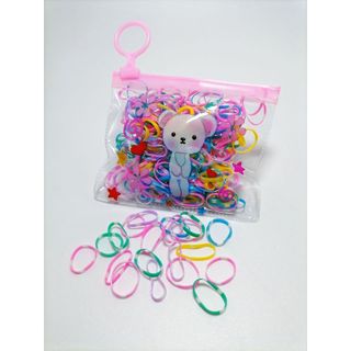 PVN44957 Combo Túi 100 Dây Chun Nịt Buộc Tóc Đơn Giản Mix Nhiều Màu Cho Bé Gái