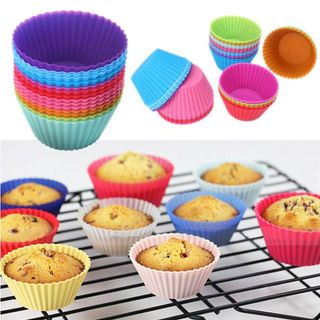 PVN50526 Set 6 khuôn làm bánh silicon, khuôn cupcake làm muffin, dụng cụ làm bánh, đồ ăn dặm cho bé