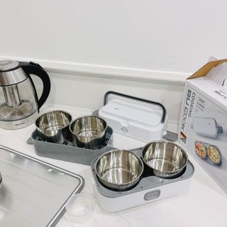 Hộp Cơm Cắm Điện Văn Phòng 2 Tầng 4 Bát Inox BUCOOK Đa Năng - Chức Năng Giữ Nhiệt, Hâm Nóng Và Tự Nấu Chín Thức Ăn