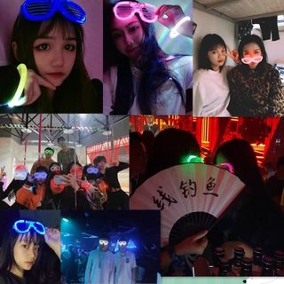 PVN56074 Kính rèm gắn đèn led phát sáng nhiều màu nhấp nháy độc đáo vui nhộn tiệc tùng sinh nhật dạo phố