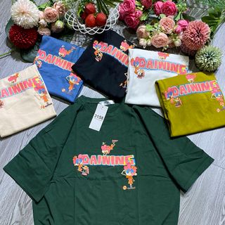 Áo thun nữ 3158 cổ tròn tay lỡ form rộng vải thun cotton khô loại 1 dày dặn dễ thương xịn sò giá gốc tận xưởng hàng sẵn số lượng lớn