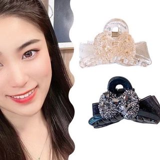 PVN48402 Kẹp Tóc Hai Bên Nơ Đính Đá Giả Sang Trọng Dễ Thương Cho Nữ
