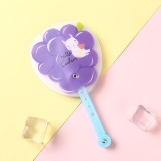 PVN42612 Quạt nhựa cầm tay mini hình tròn loại đẹp nhiều họa tiết trái cây du lịch đi học đi chơi