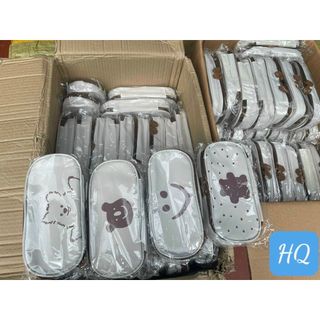 PVN48392 Túi đựng bút hộp bút vải canvas chống thấm nước họa tiết gấu đáng yêu tiện dụng