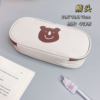 PVN48392 Túi đựng bút hộp bút vải canvas chống thấm nước họa tiết gấu đáng yêu tiện dụng