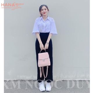 ￼Áo sơ mi trắng nữ tay lỡ form rộng kiểu áo sơ mi nữ basic có túi mặc đi làm công sở học sinh sinh viên đều đẹp giá sỉ