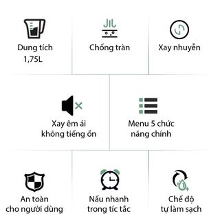 Máy làm sữa hạt xay sinh tố xay nấu công suất lớn Mishio MK316 800W 1.75L