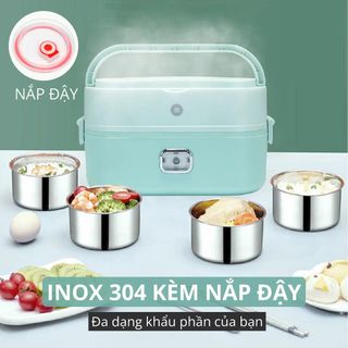 Hộp Hâm Cơm, Thức Ăn Mishio MK317 kèm 2 hộp inox 304