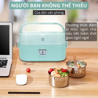 Hộp Hâm Cơm, Thức Ăn Mishio MK317 kèm 2 hộp inox 304