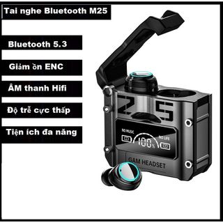 Tai nghe bluetooth M25 Chống Nước Nút Chạm Cảm Ứng , Âm Thanh Hifi, Độ Trễ Cực Thấp. giá sỉ