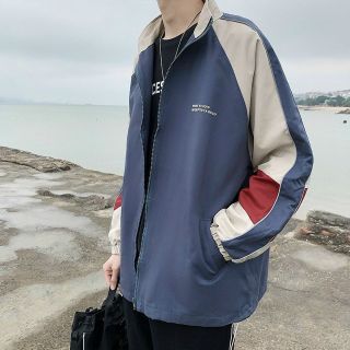 Áo khoác nam unisex cổ đứng vải dù 2 lớp phối màu độc lạ họa tiết in chữ đi mưa,cản gió,chống nắng