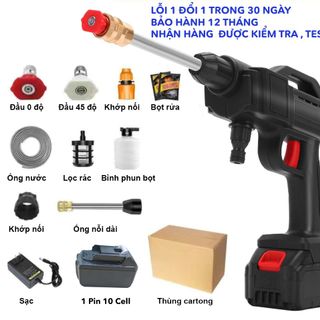 MÁY RỬA XE DÙNG PIN - PIN 10 CELL DÙNG 40P